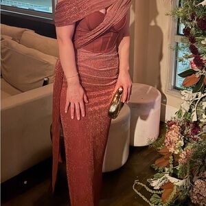 Elegant Rust Evening Gown